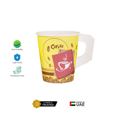 7 Oz Printed Single Wall Paper Cups with Handle - hotpackwebstore.com