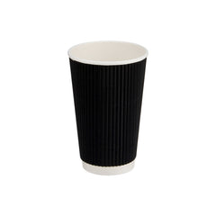 Black Ripple Paper Cups - hotpackwebstore.com