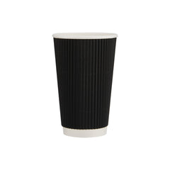 Black Ripple Paper Cups - hotpackwebstore.com