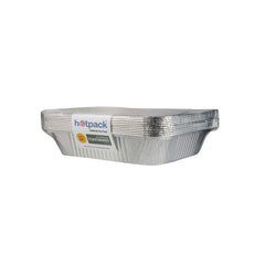 Aluminum Food Storage Container Silver With Lid 3650cc 10 Pieces - hotpackwebstore.com