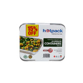 Aluminum Food Storage Container Silver With Lid 3650cc 10 Pieces - hotpackwebstore.com