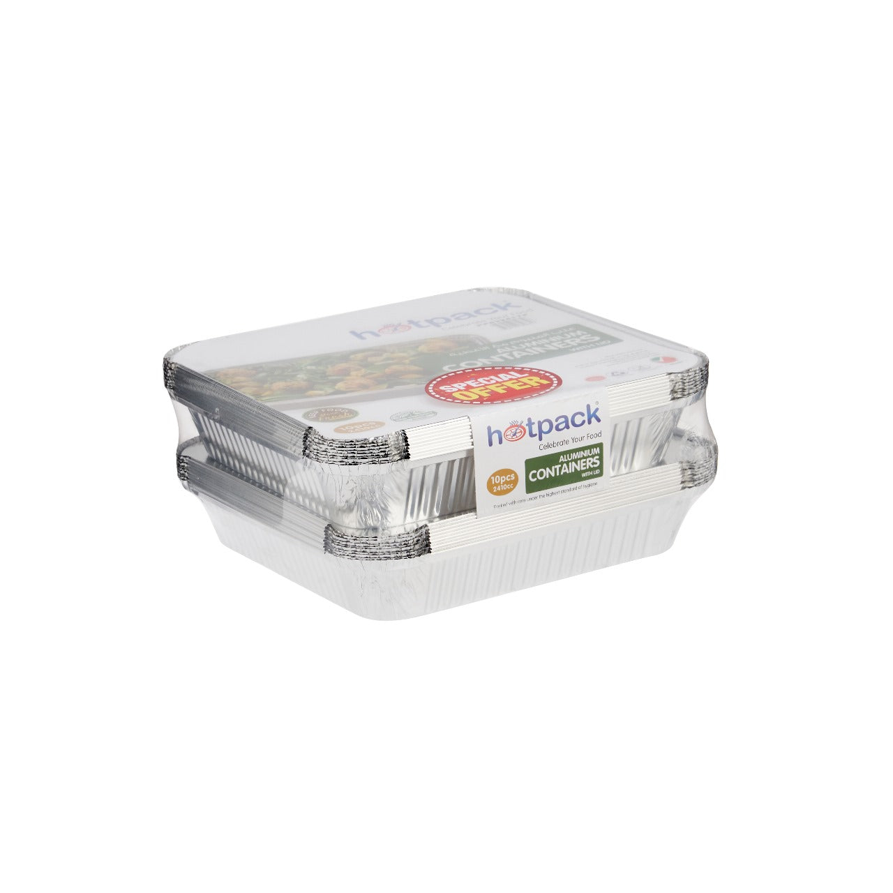 Aluminum Twin Pack Food Storage Container Silver - hotpackwebstore.com