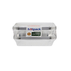 Aluminum Twin Pack Food Storage Container Silver - hotpackwebstore.com
