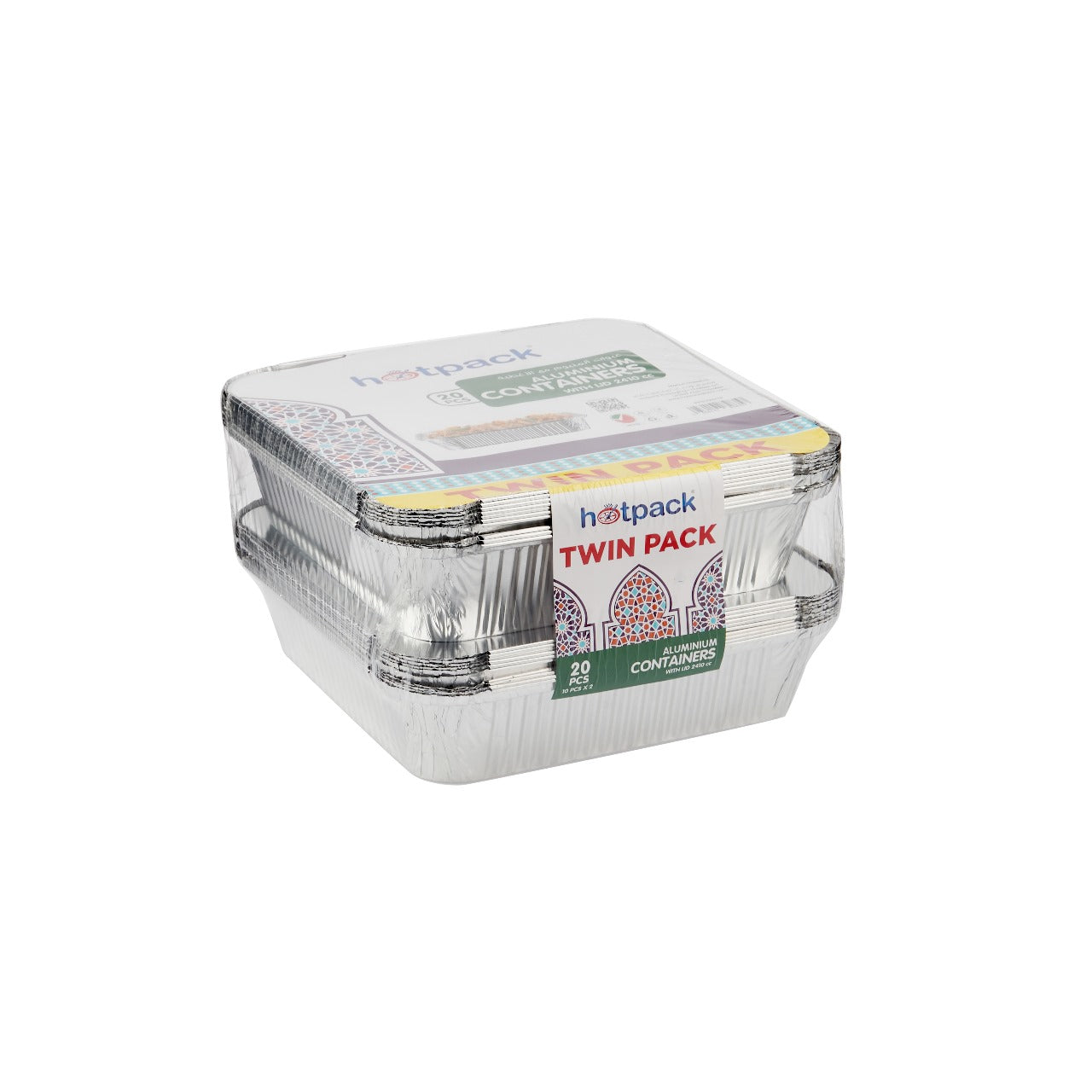 Aluminum Twin Pack Food Storage Container Silver - hotpackwebstore.com