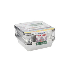 Aluminum Twin Pack Food Storage Container Silver - hotpackwebstore.com