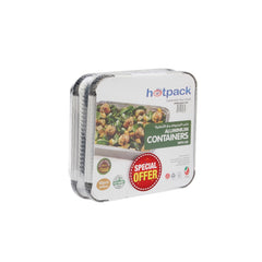 Aluminum Twin Pack Food Storage Container Silver - hotpackwebstore.com