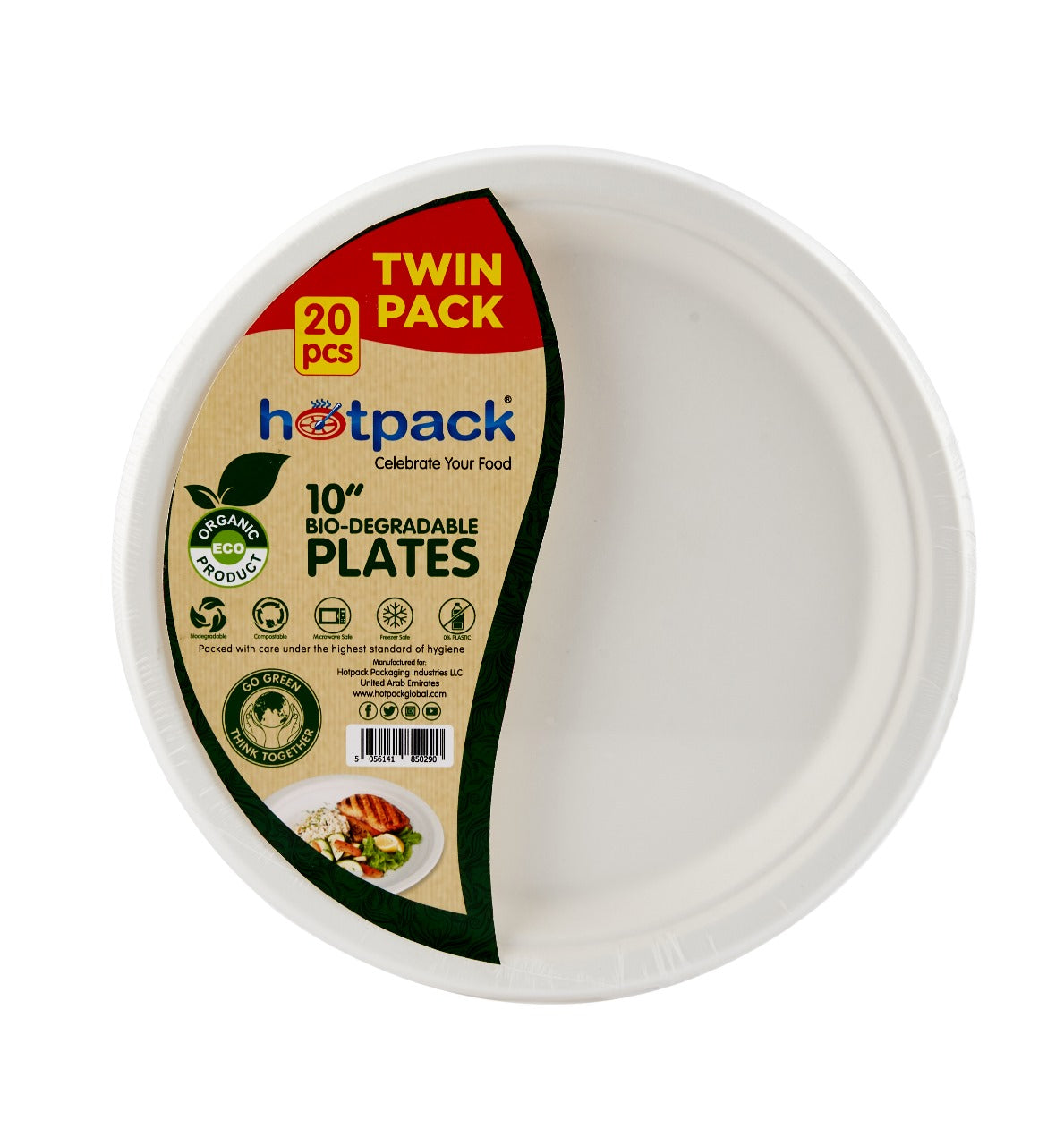 Twin Pack Biodegradable Paper Pulp Plate - hotpackwebstore.com
