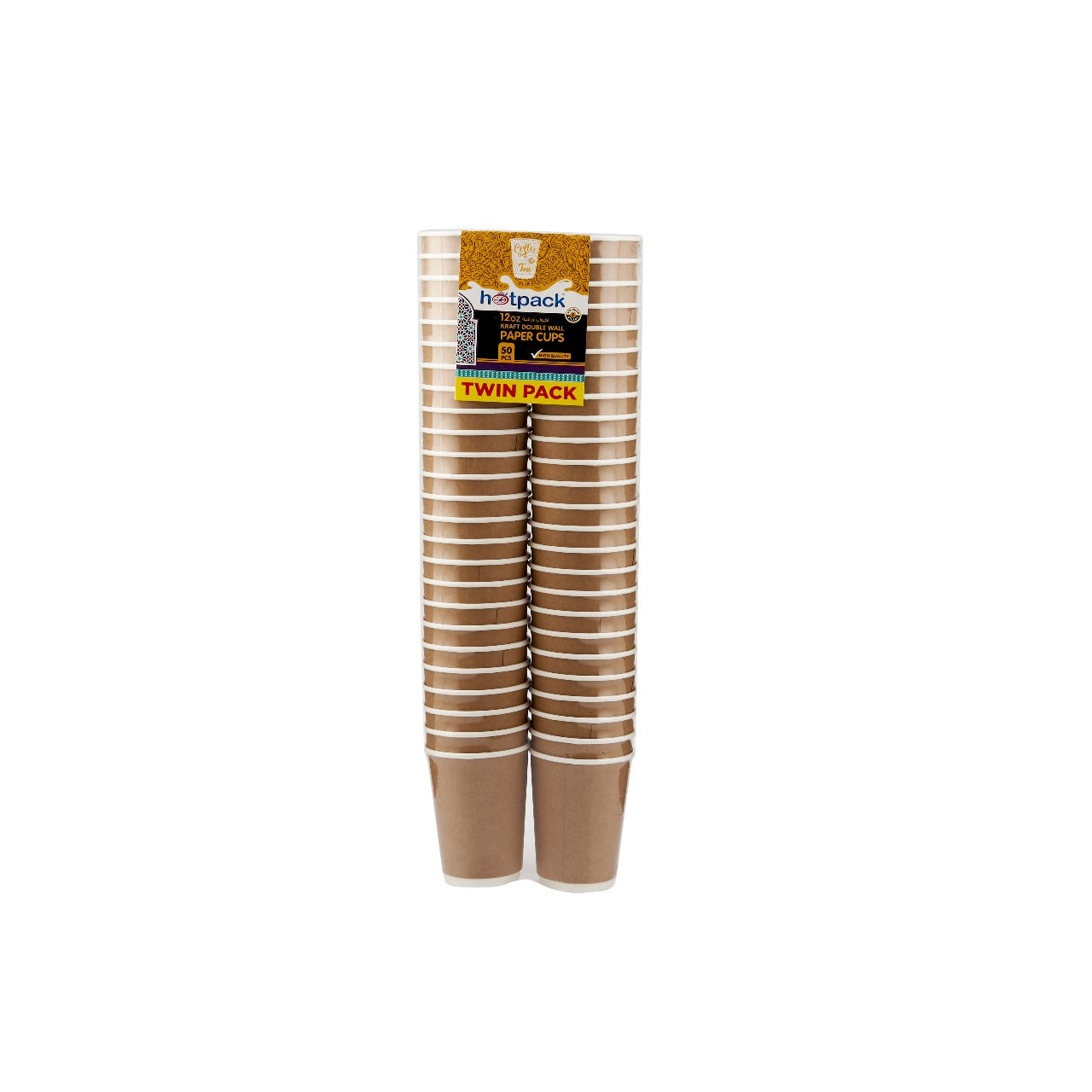 Twin Pack 12 Oz Kraft Double Wall Paper Cup - hotpackwebstore.com