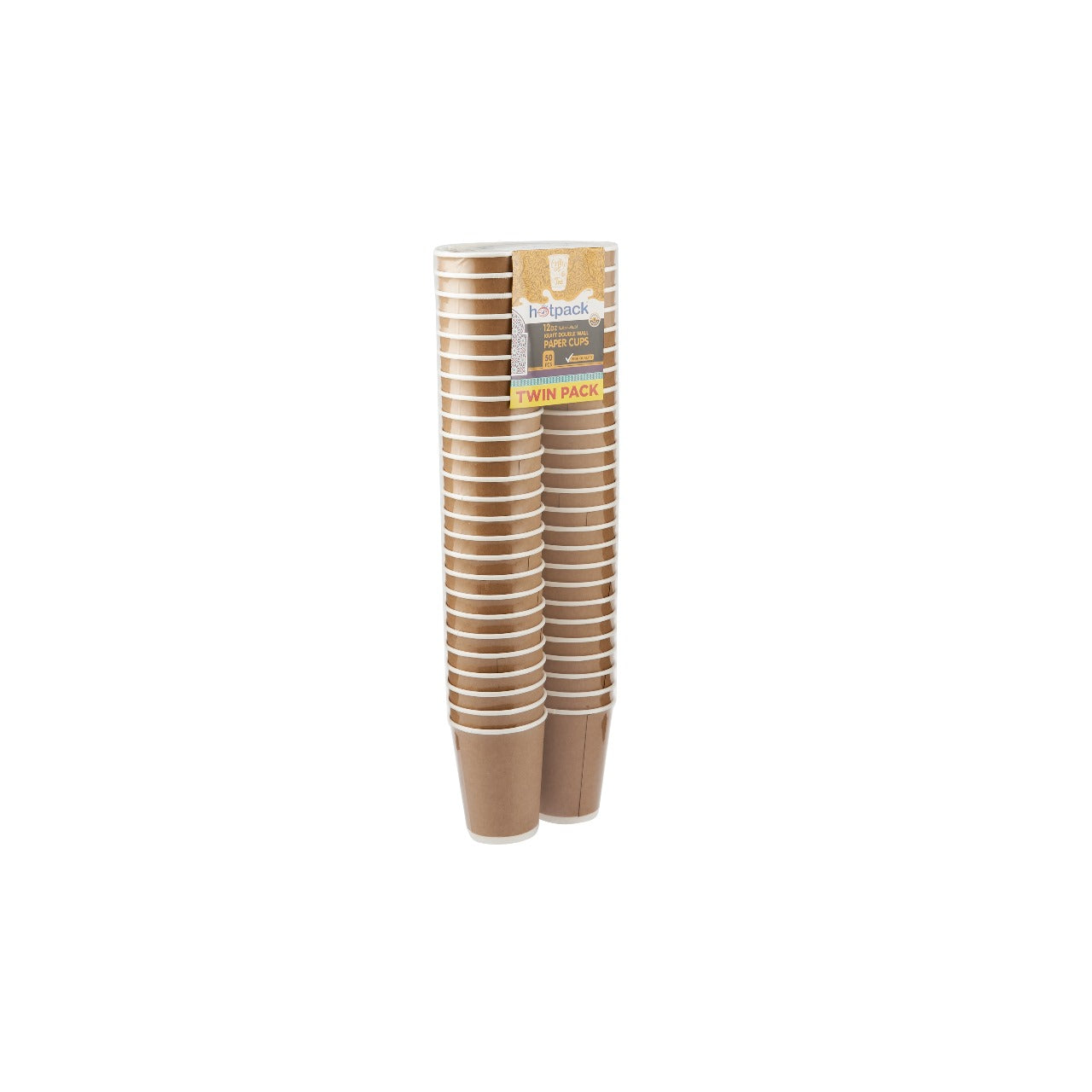 Twin Pack 12 Oz Kraft Double Wall Paper Cup - hotpackwebstore.com