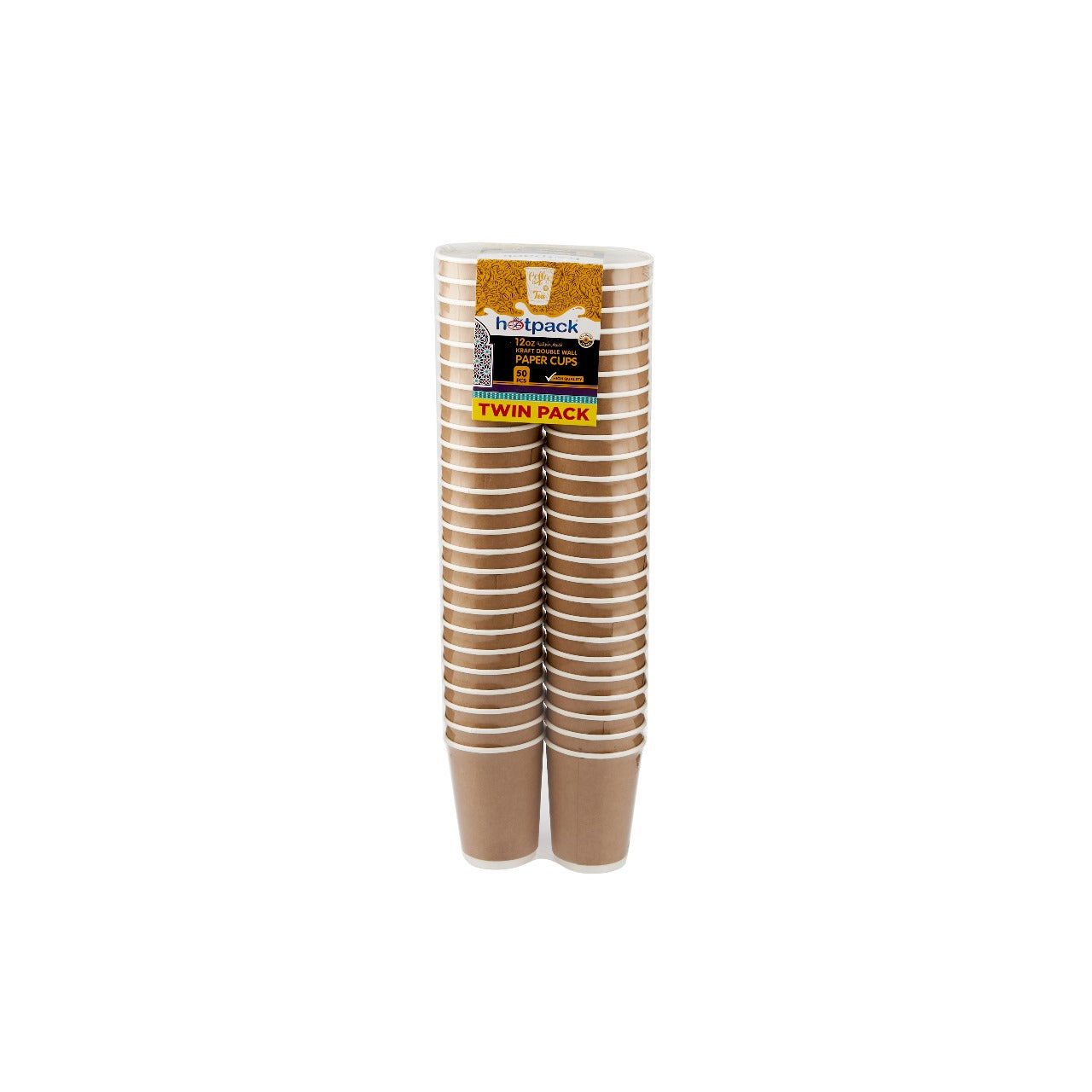 Twin Pack 12 Oz Kraft Double Wall Paper Cup - hotpackwebstore.com