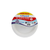 Twin Pack White Round Plastic Plate - hotpackwebstore.com