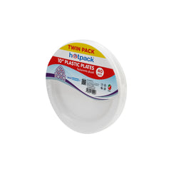 Twin Pack White Round Plastic Plate - hotpackwebstore.com