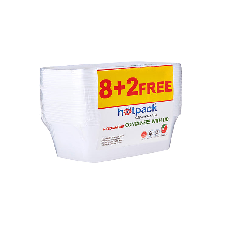 Offer Pack Clear Microwaveable Rectangle Container - hotpackwebstore.com