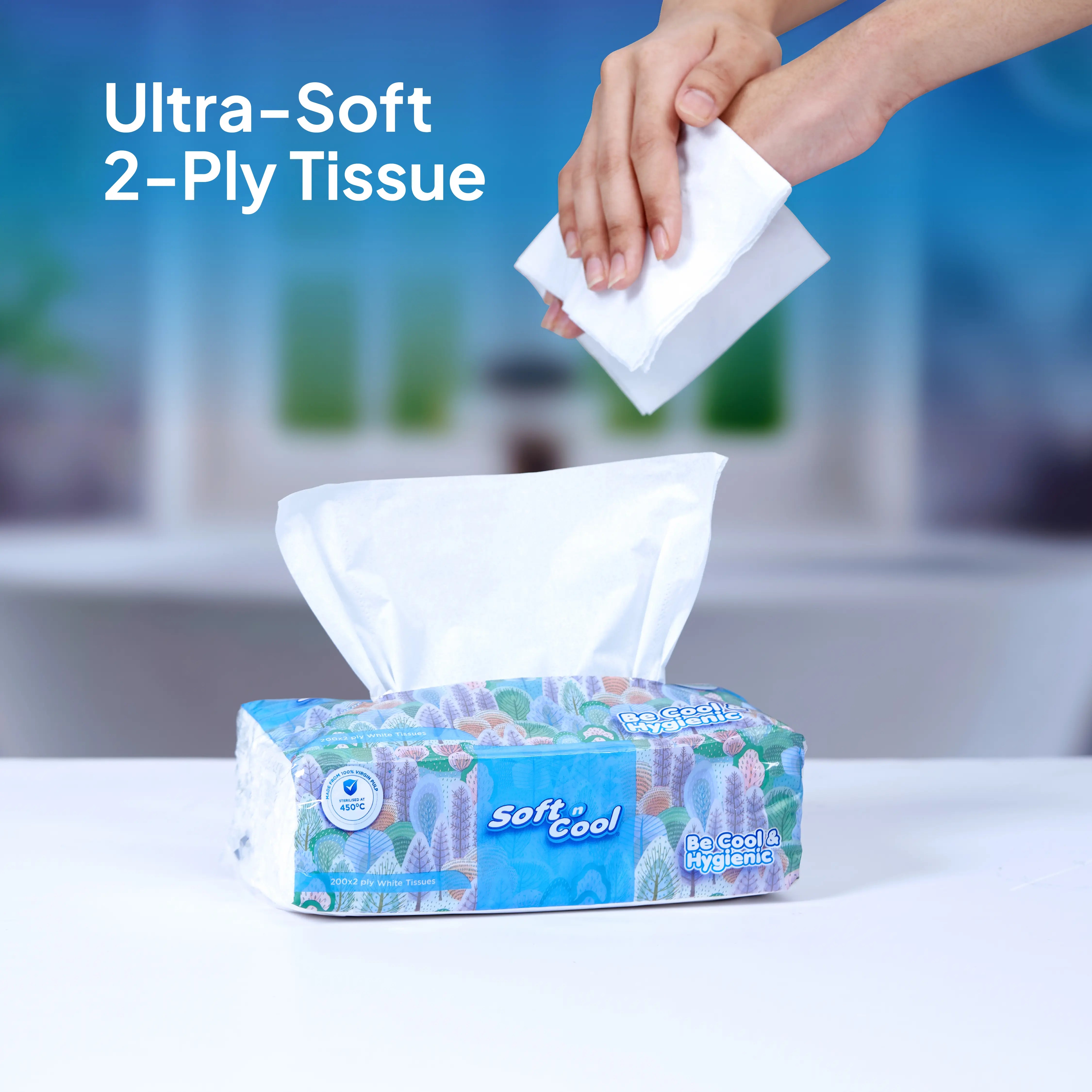 Soft n Cool Facial Tissue Nylon Pack 200 Sheets x 2 ply - hotpackwebstore.com