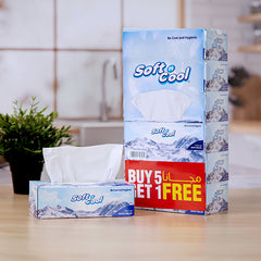 Soft n Cool Facial Tissue 5 + 1 Free 150 Sheets x 2 Ply - hotpackwebstore.com