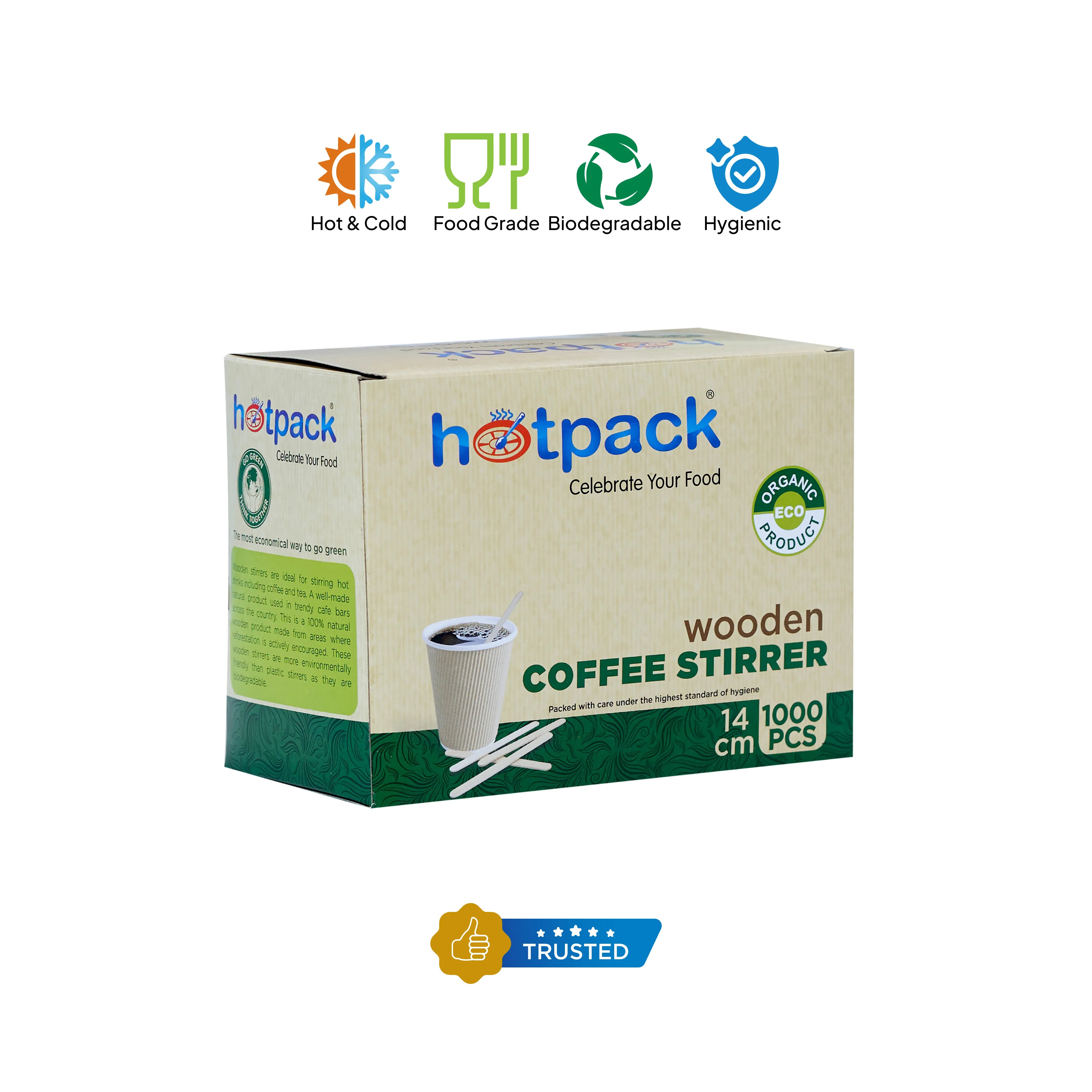 Disposable Wooden Coffee Stirrer - hotpackwebstore.com