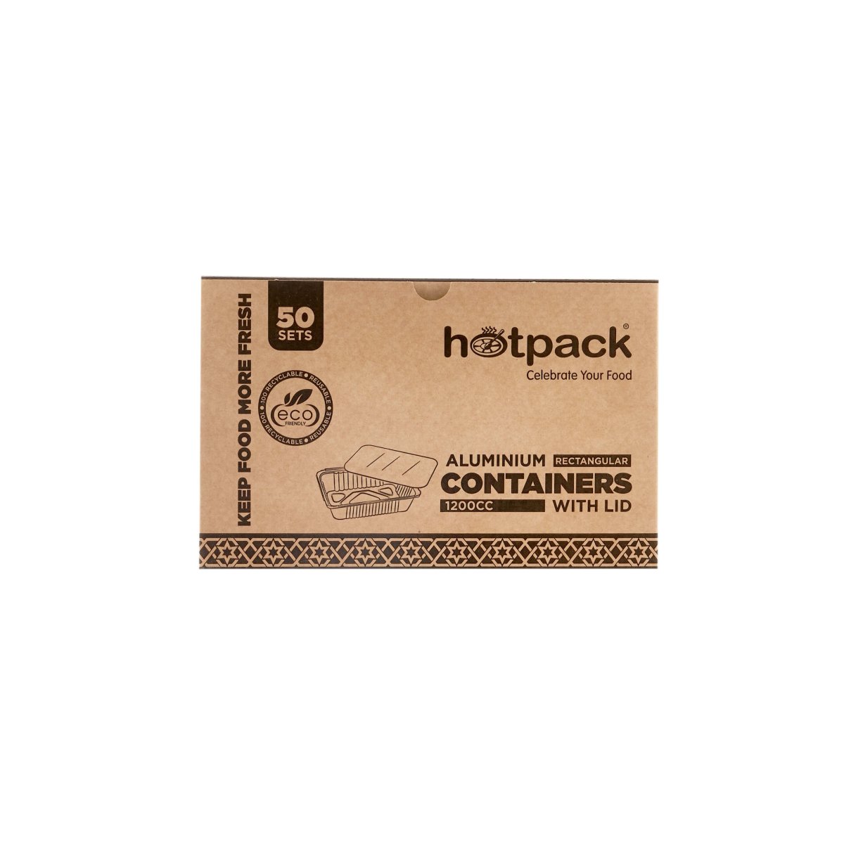 Aluminium Containers with Lid 50 Pieces Pack - hotpackwebstore.com - Aluminium Containers