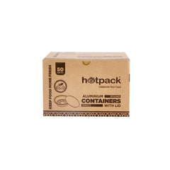 Aluminium Containers with Lid 50 Pieces Pack - hotpackwebstore.com - Aluminium Containers