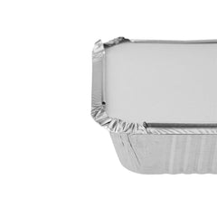 Aluminium Containers with Lid 8325 (127 mm Length x 100 mm Width x 35 mm Height)10 Pieces - hotpackwebstore.com - Aluminium Containers