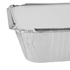 Aluminium Containers with Lid 8368 ( 680 CC ) 197 mm Length x 124 mm Width x 46 mm Height 10 Pieces - hotpackwebstore.com - Aluminium Containers