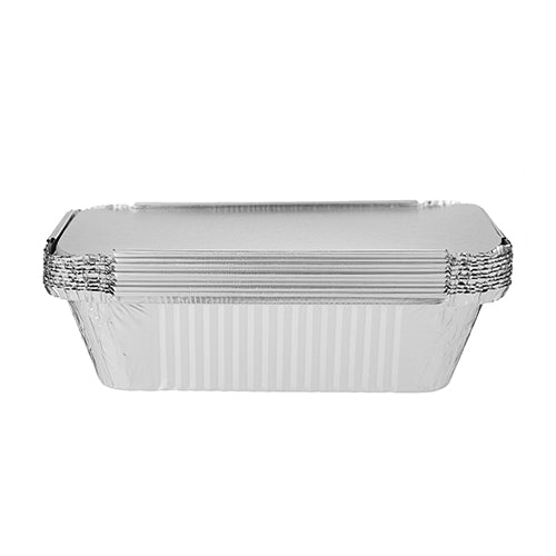 Aluminium Containers with Lid 8389 ( 890 CC ) 10 Pieces - hotpackwebstore.com - Aluminium Containers