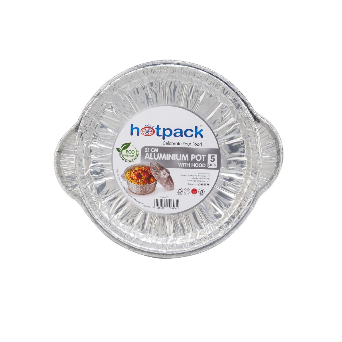 Aluminium Pot With Lid 5 pieces - hotpackwebstore.com - Aluminium Pots