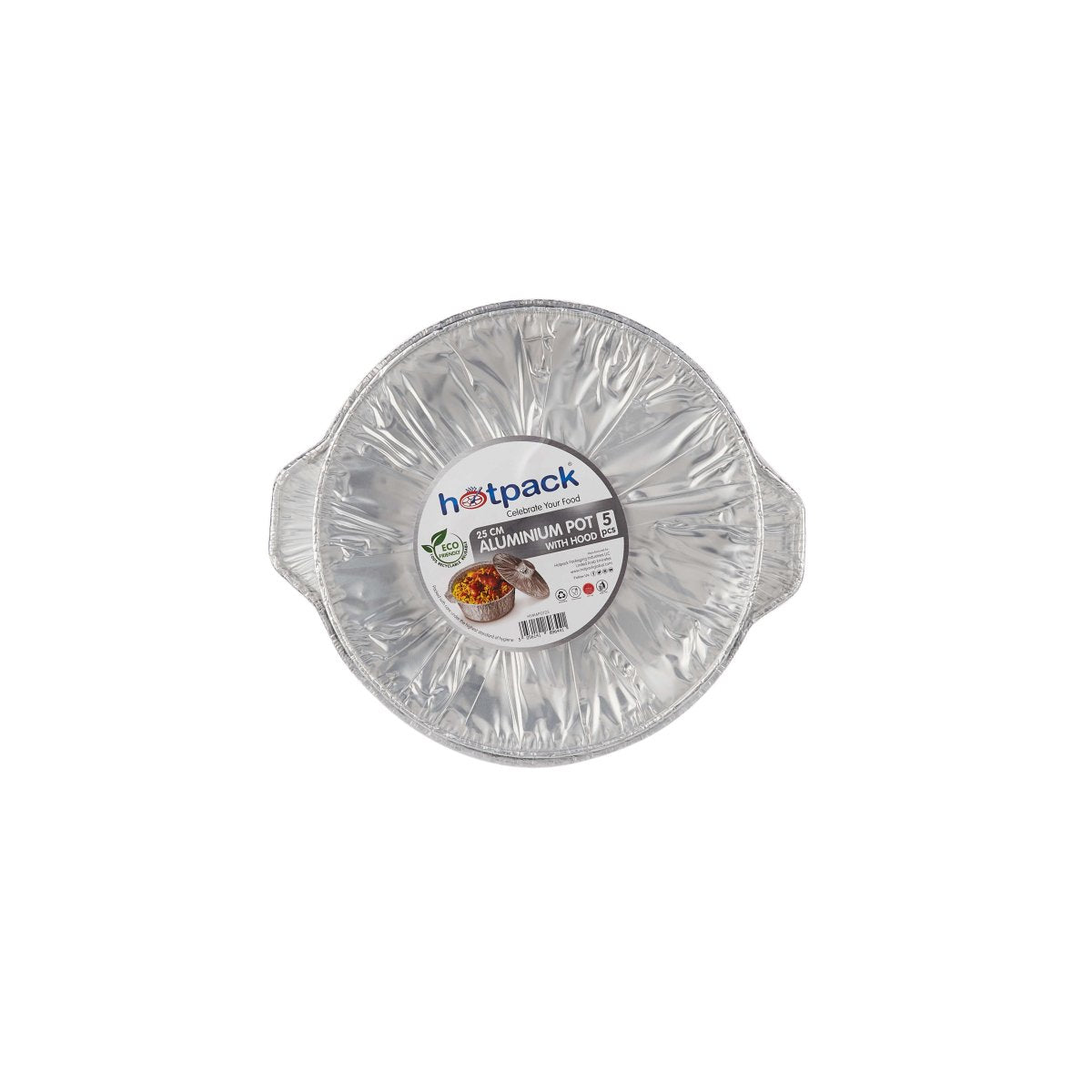 Aluminium Pot With Lid 5 pieces - hotpackwebstore.com - Aluminium Pots