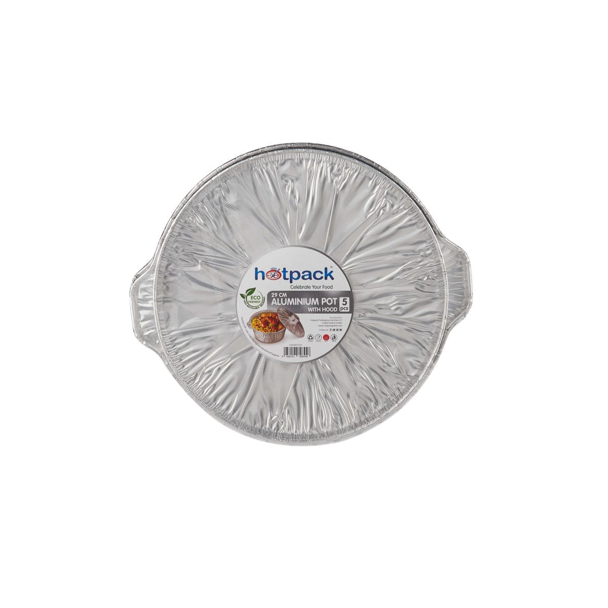 Aluminium Pot With Lid 5 pieces - hotpackwebstore.com - Aluminium Pots