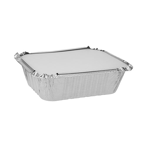 Aluminum Containers with Lid 8342 ( 420 CC ) 10 Pieces - hotpackwebstore.com - Aluminium Containers