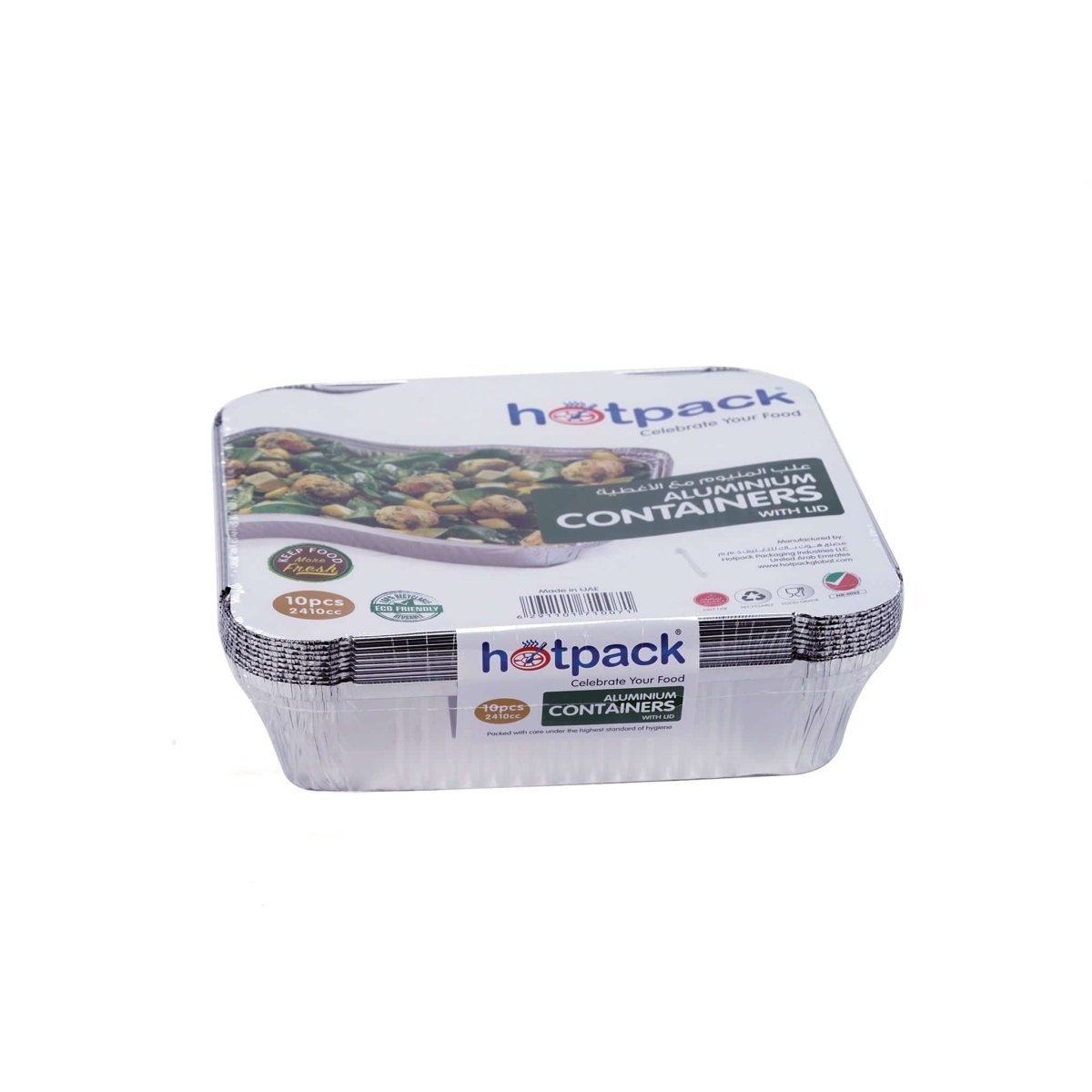 Aluminum Food Storage Container Silver With Lid 2410 10 Pieces - hotpackwebstore.com - Aluminium Containers