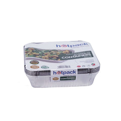 Aluminum Food Storage Container Silver With Lid 2410 10 Pieces - hotpackwebstore.com - Aluminium Containers