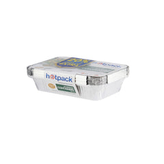 Aluminum Food Storage Container Silver With Lid (890 cc) 10 Pieces 20 % Extra - hotpackwebstore.com - Aluminium Containers