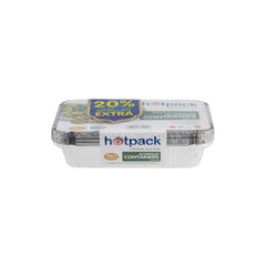 Aluminum Food Storage Container Silver With Lid (890 cc) 10 Pieces 20 % Extra - hotpackwebstore.com - Aluminium Containers