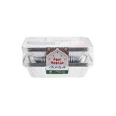 Aluminum Twin Pack Food Storage Container 3650 cc - hotpackwebstore.com - Aluminium Containers
