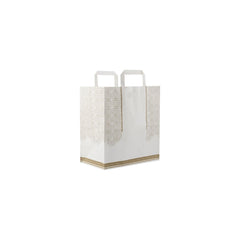 Arabic Design Printed White Paper Bag - hotpackwebstore.com - Flat Handle Paper Bags
