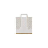 Arabic Design Printed White Paper Bag - hotpackwebstore.com - Flat Handle Paper Bags