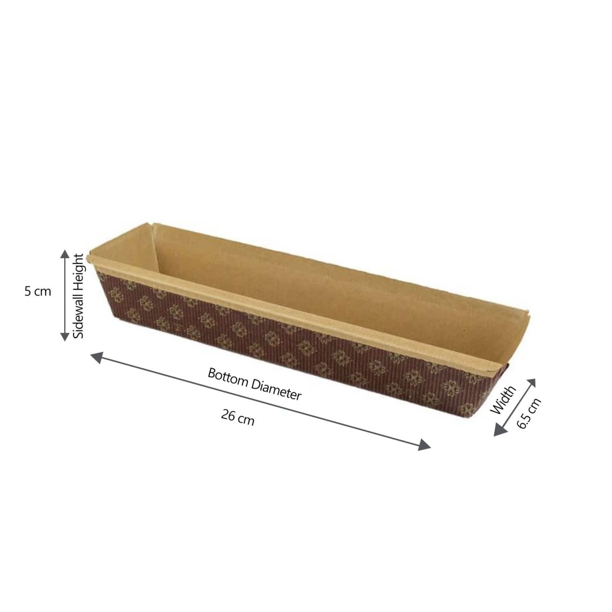 Baking Mold Rectangle 26x6.5x5 cm |1000 Pieces - hotpackwebstore.com - Baking Moulds