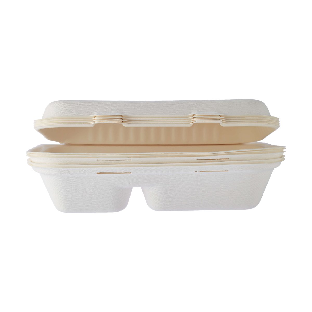 Bio degradable Lunch box in 2 compartment - 500 Pcs - hotpackwebstore.com - Bio - Degradable Products