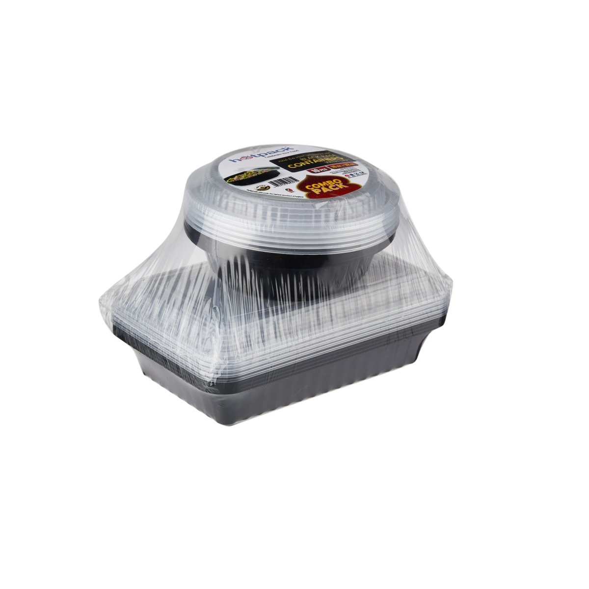 Black Base Container With Lid Combo Pack - hotpackwebstore.com - Black Base Containers