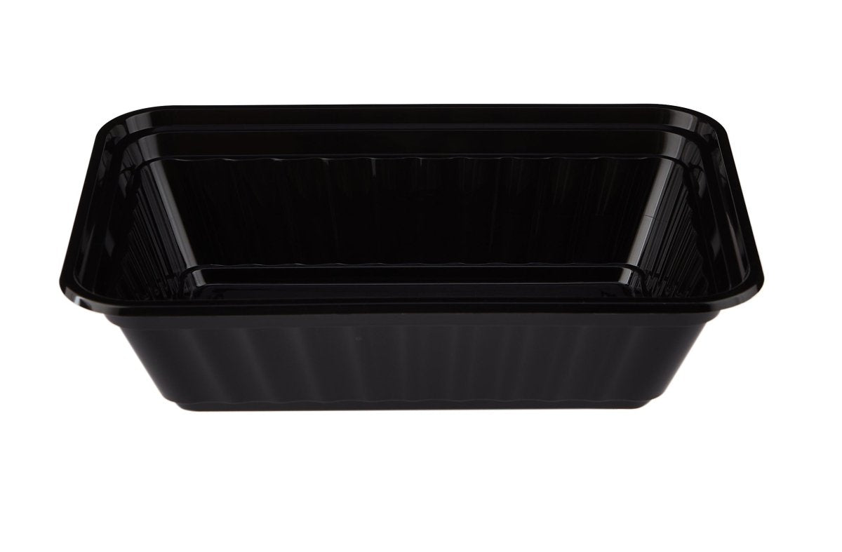 Black Base Heavy Duty Rectangular Container 28 Oz 300 Pieces - hotpackwebstore.com - Black Base Containers