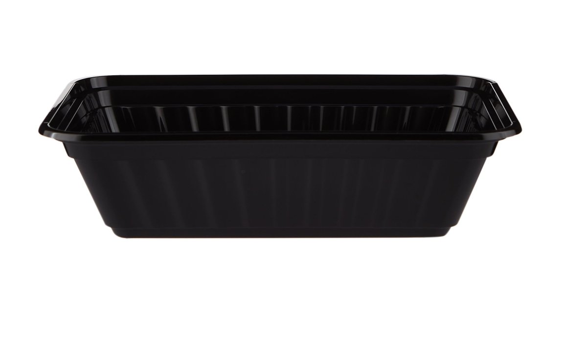 Black Base Heavy Duty Rectangular Container 28 Oz 300 Pieces - hotpackwebstore.com - Black Base Containers
