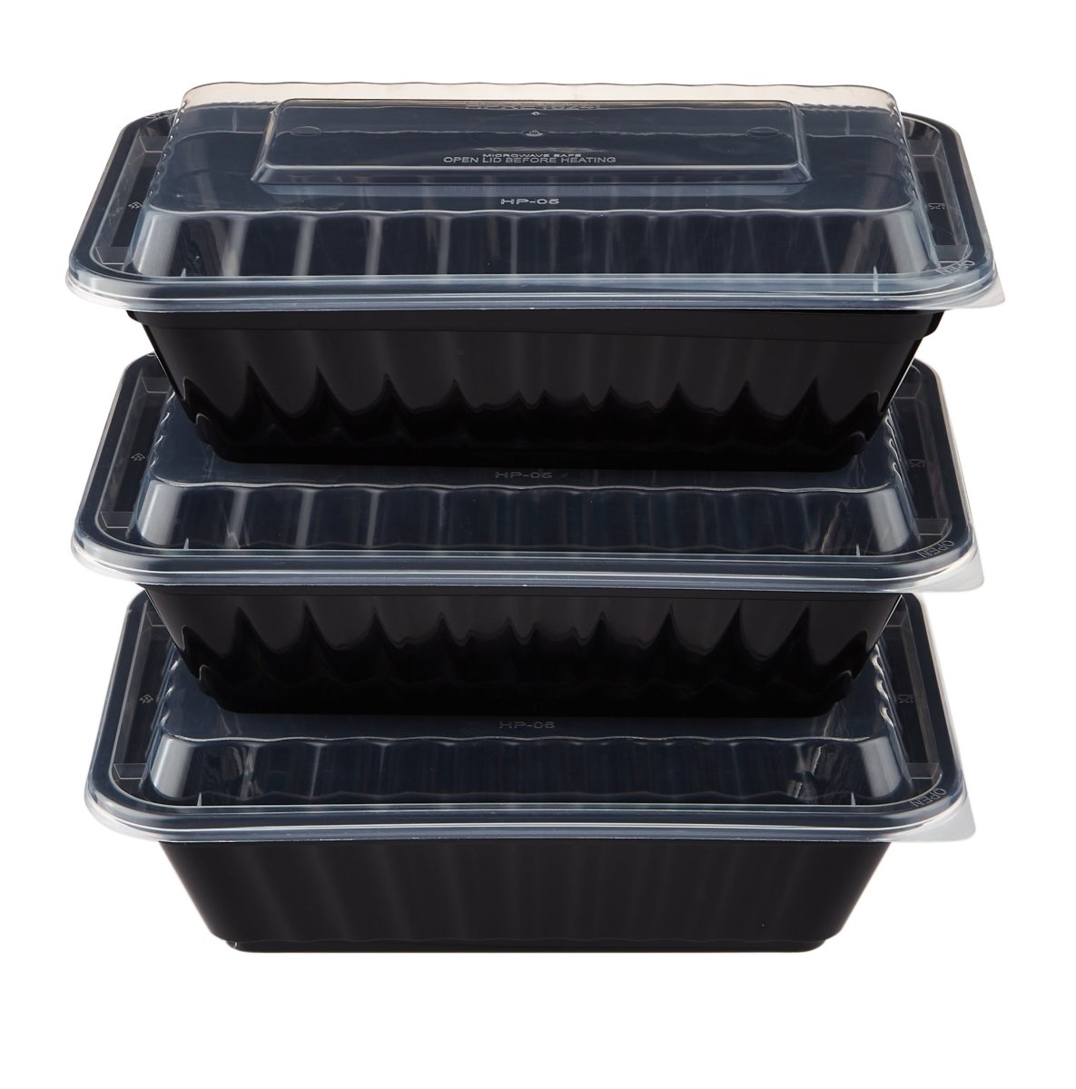 Black Base Heavy Duty Rectangular Container 28 Oz 300 Pieces - hotpackwebstore.com - Black Base Containers