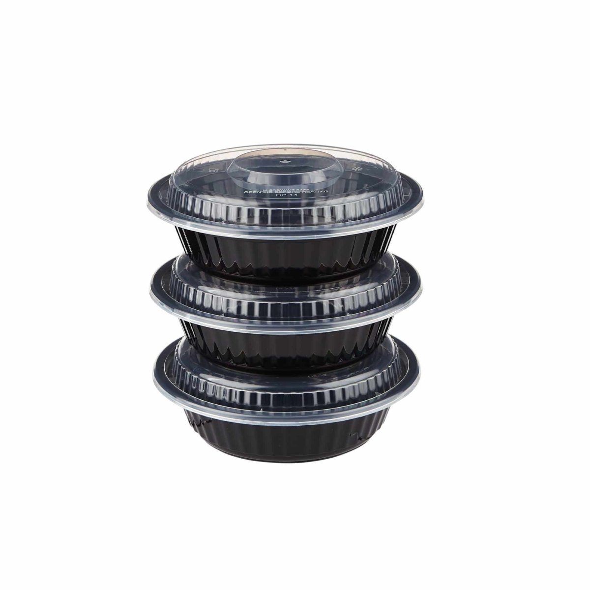 Black Base Heavy Duty Round Container 16 Oz 300 Pieces - hotpackwebstore.com - Black Base Containers