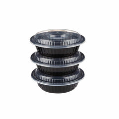 Black Base Heavy Duty Round Container 16 Oz 300 Pieces - hotpackwebstore.com - Black Base Containers
