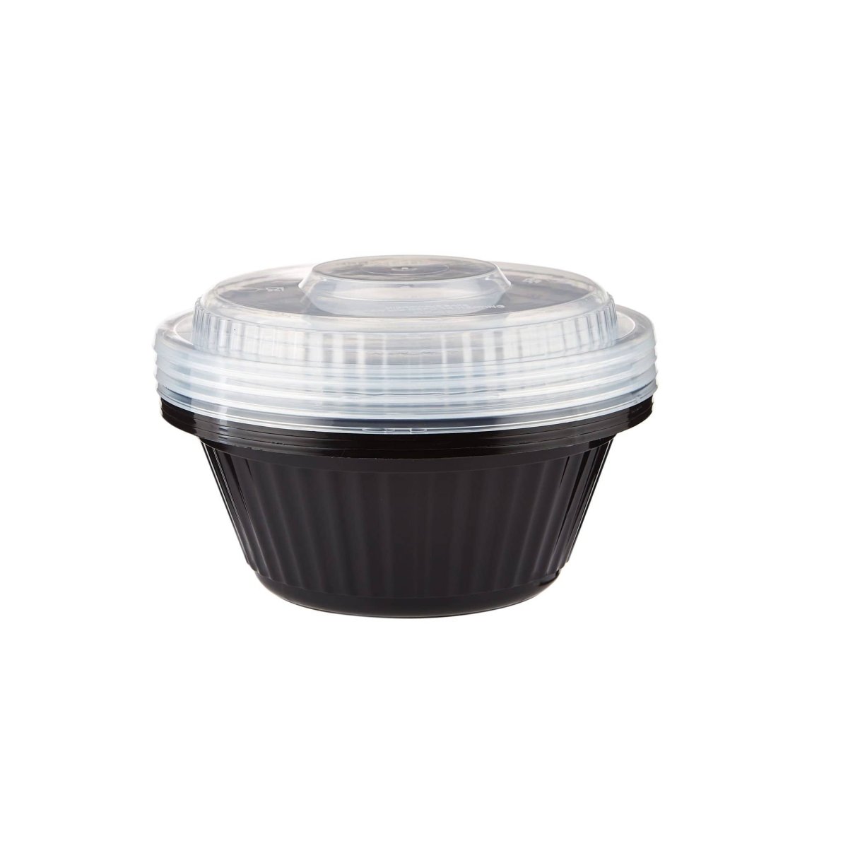 Black Base Heavy Duty Round Container 25 Oz 300 Pieces - hotpackwebstore.com - Black Base Containers