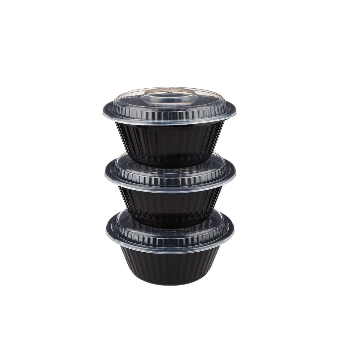 Black Base Heavy Duty Round Container 25 Oz 300 Pieces - hotpackwebstore.com - Black Base Containers