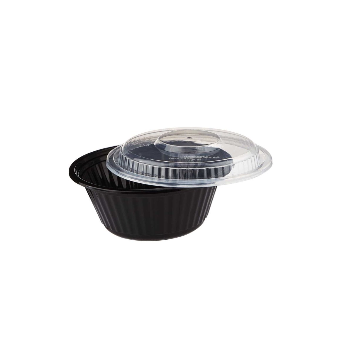 Black Base Heavy Duty Round Container 25 Oz 300 Pieces - hotpackwebstore.com - Black Base Containers
