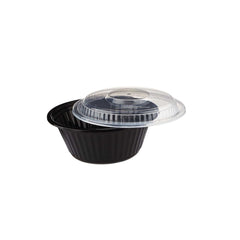 Black Base Heavy Duty Round Container 25 Oz 300 Pieces - hotpackwebstore.com - Black Base Containers