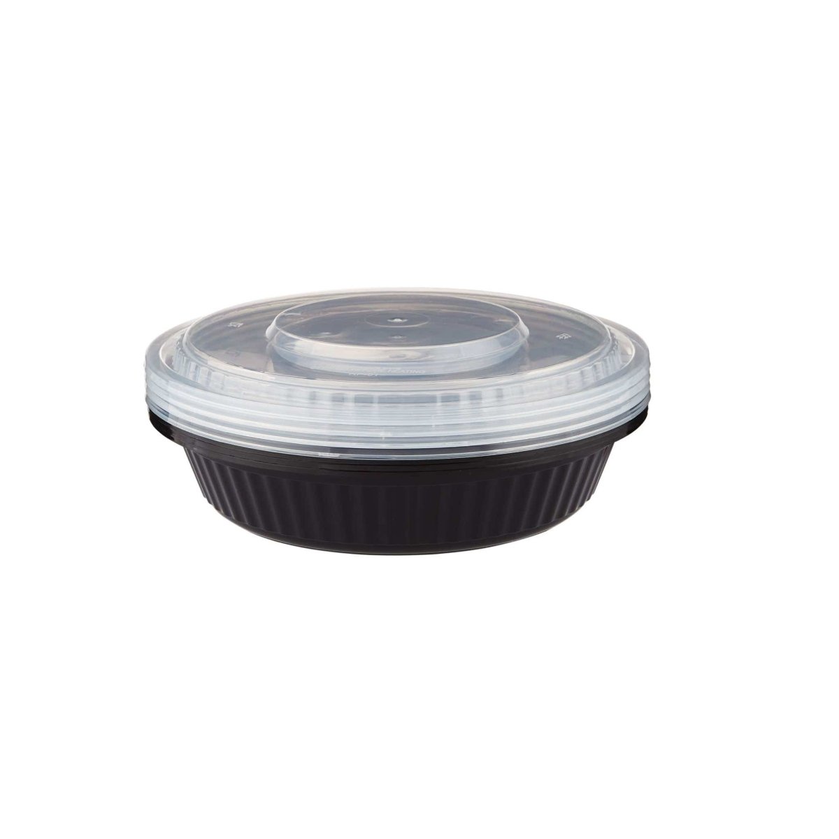 Black Base Heavy Duty Round Container 37 Oz 300 Pieces - hotpackwebstore.com - Black Base Containers