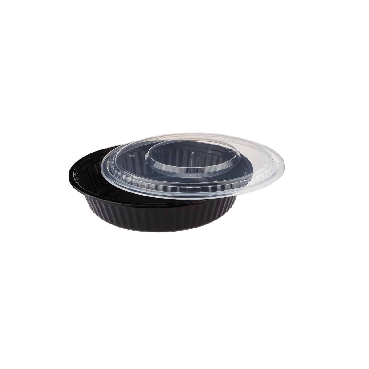 Black Base Heavy Duty Round Container 37 Oz 300 Pieces - hotpackwebstore.com - Black Base Containers